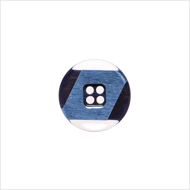 Italian Navy Abstract Semi-Clear 2-Hole Plastic Button - 24L/15mm