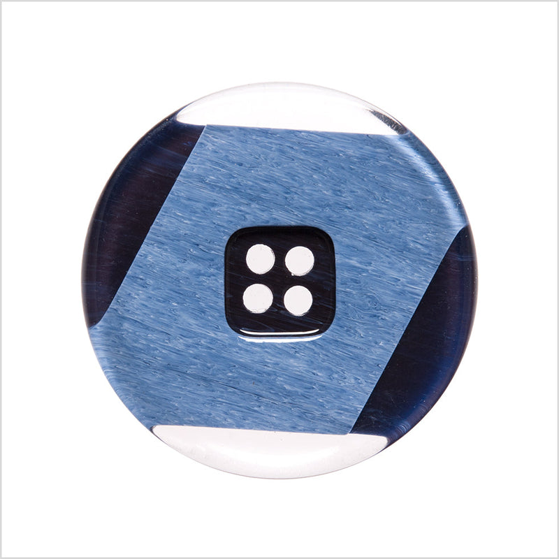 Italian Navy Abstract Semi-Clear 2-Hole Plastic Button - 44L/28mm