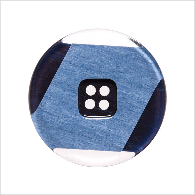 Italian Navy Abstract Semi-Clear 2-Hole Plastic Button - 44L/28mm