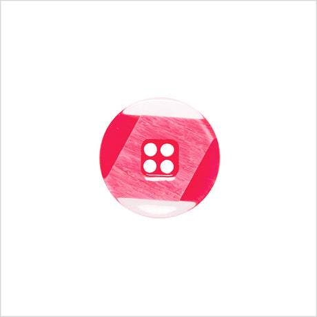 Italian Red Abstract Semi-Clear 2-Hole Plastic Button - 24L/15mm