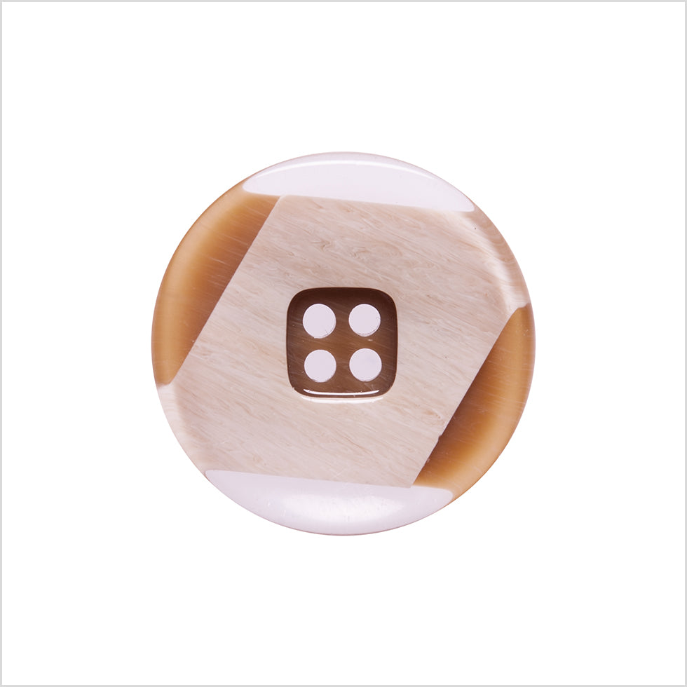 Italian Brown Abstract Semi-Clear 2-Hole Plastic Button - 36L/23mm