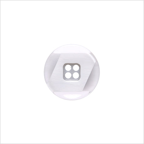 Italian Silver Abstract Semi-Clear 2-Hole Plastic Button - 24L/15mm