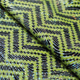 Zig Zag Racer Foil Polyester Spandex Fabric - Sparkly Chevron Foil Print, 58/60" Width (1 Yard)