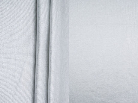 Foil Rib Jersey Knit Off White Silver