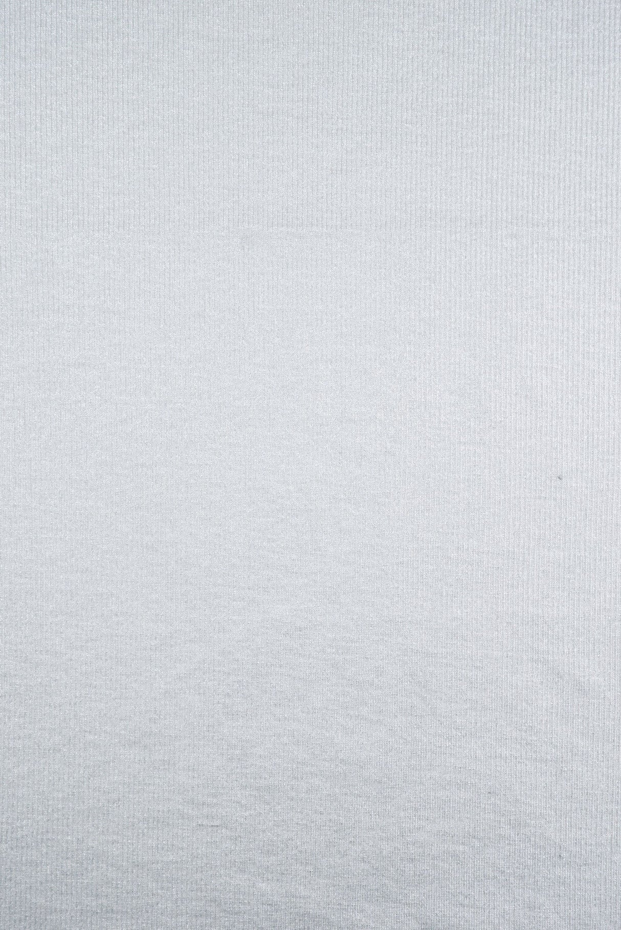 Foil Rib Jersey Knit Off White Silver