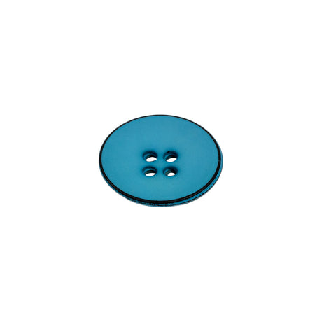 Italian Blue 4-Hole Plastic Button - 24L/15mm