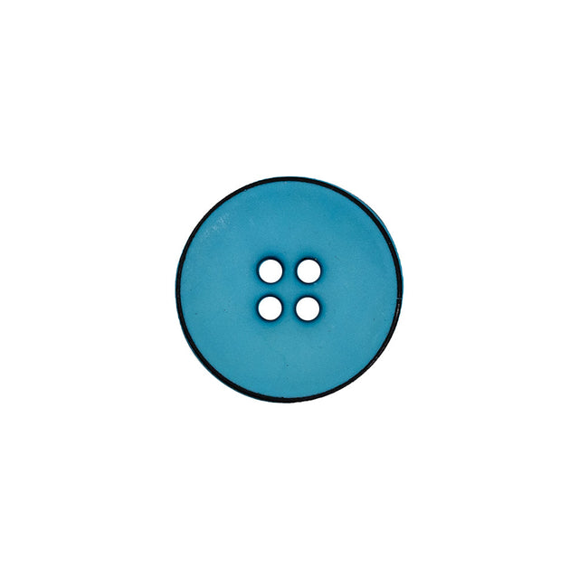 Italian Blue 4-Hole Plastic Button - 24L/15mm