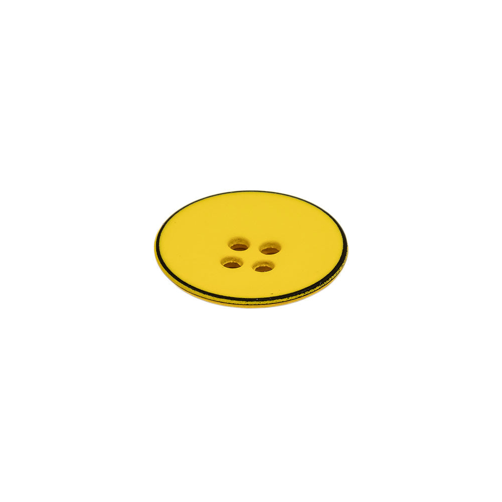 Italian Yellow 4-Hole Plastic Button - 24L/15mm