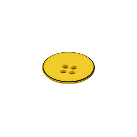 Italian Yellow 4-Hole Plastic Button - 24L/15mm