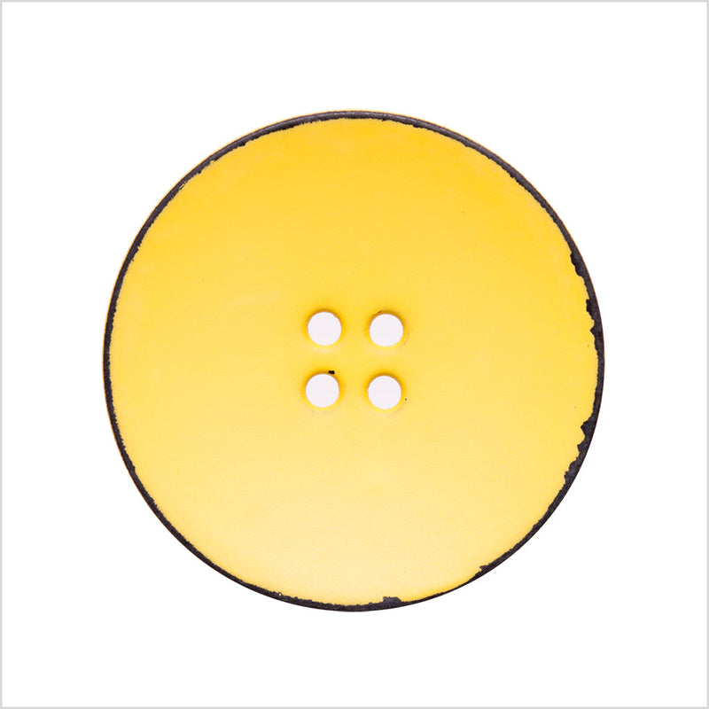 Italian Yellow 4-Hole Plastic Button - 44L/28mm