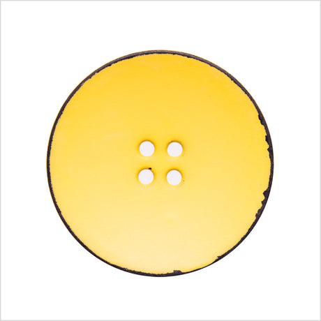 Italian Yellow 4-Hole Plastic Button - 44L/28mm