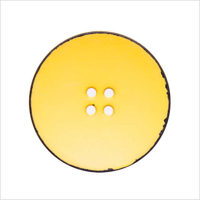 Italian Yellow 4-Hole Plastic Button - 44L/28mm