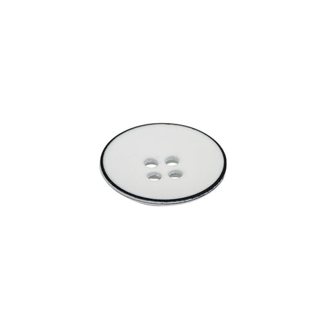 Italian White 4-Hole Plastic Button - 24L/15mm