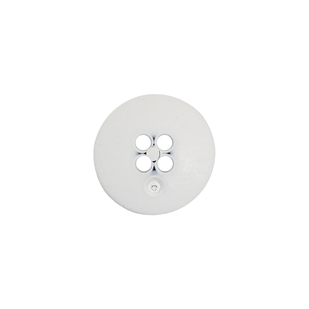 Italian White 4-Hole Plastic Button - 24L/15mm