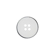 Italian White 4-Hole Plastic Button - 24L/15mm