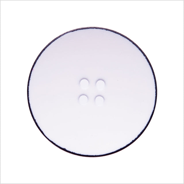 Italian White 4-Hole Plastic Button - 44L/28mm