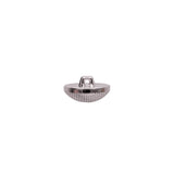 Italian Silver Textured Shank Back Button - 24L/15mm