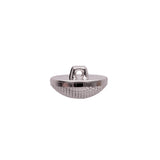 Italian Silver Textured Shank Back Button - 32L/20mm