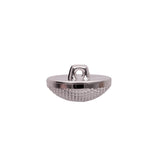 Italian Silver Textured Shank Back Button - 36L/23mm