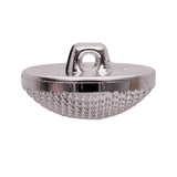 Italian Silver Textured Shank Back Button - 44L/28mm