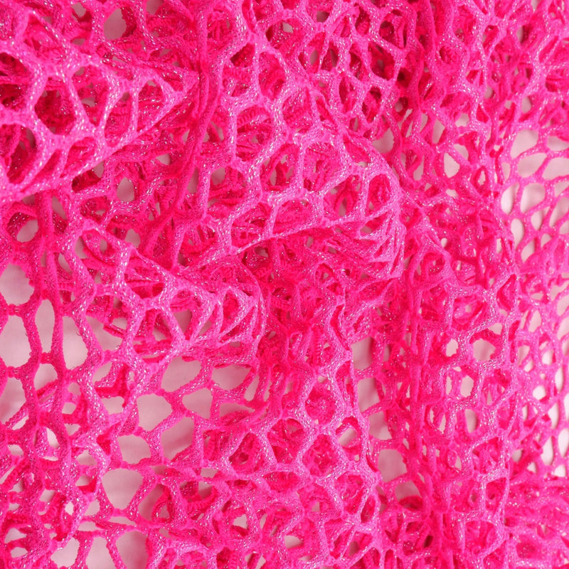 1 Yard Lurex Fishnet Mesh Fabric, 58/60'' Wide Polyester Spandex Blend