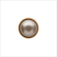 Italian Silver and Gold Edged Shank Back Button - 20L/12.5mm