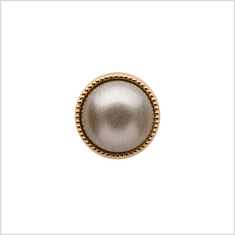 Italian Silver and Gold Edged Shank Back Button - 20L/12.5mm