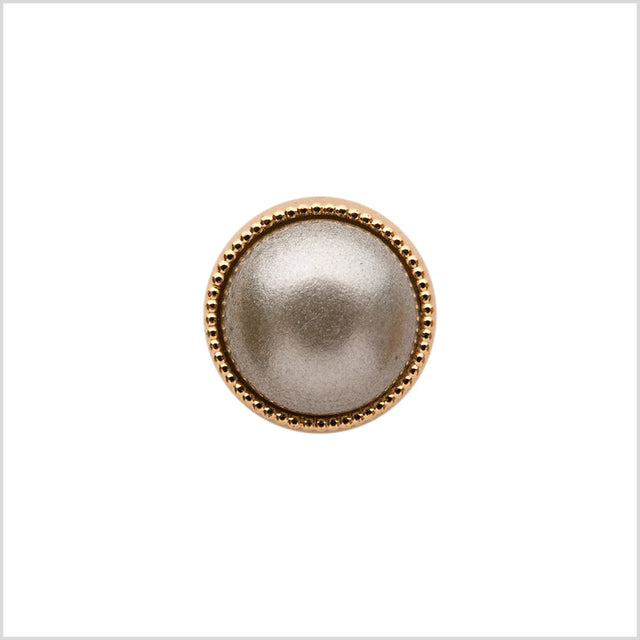 Italian Silver and Gold Edged Shank Back Button - 20L/12.5mm
