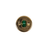 Italian Green and Gold Edged Shank Back Button - 20L/12.5mm