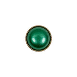 Italian Green and Gold Edged Shank Back Button - 20L/12.5mm