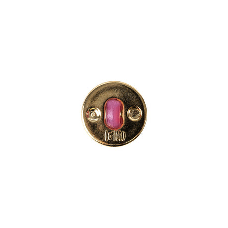 Italian Pink/Gold Shank Back Button - 18L/11.5mm