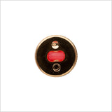 Italian Pink and Gold Edged Shank Back Button - 20L/12.5mm