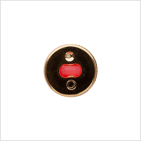 Italian Pink and Gold Edged Shank Back Button - 20L/12.5mm