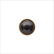 Italian Charcoal/Gold Shank Back Button - 16L/10mm