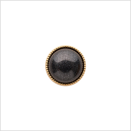 Italian Charcoal/Gold Shank Back Button - 16L/10mm