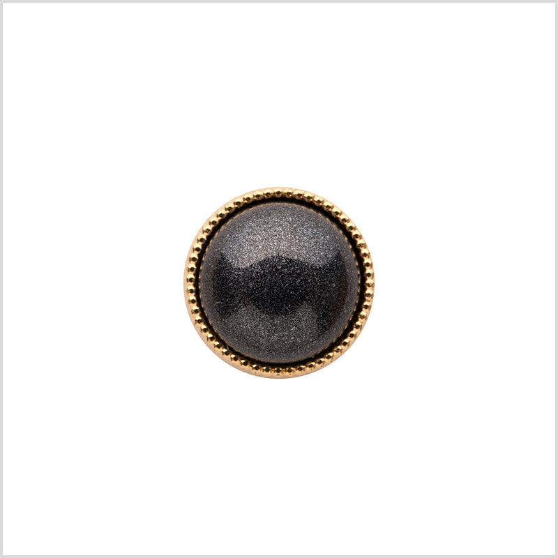 Italian Charcoal/Gold Shank Back Button - 18L/11.5mm
