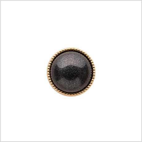 Italian Charcoal/Gold Shank Back Button - 18L/11.5mm