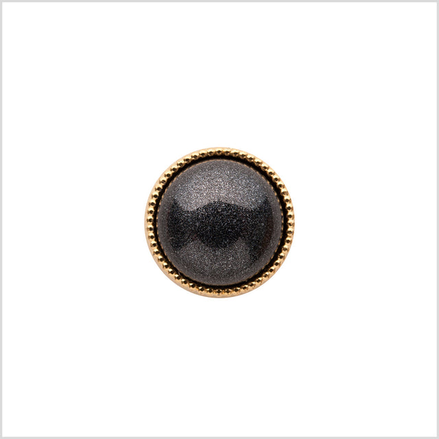 Italian Charcoal/Gold Shank Back Button - 18L/11.5mm