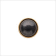 Italian Charcoal and Gold Edged Shank Back Button - 20L/12.5mm