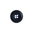 Italian Matte Navy Rimmed 4-Hole Button - 24L/15mm