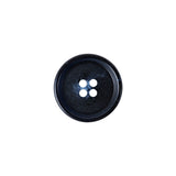 Italian Matte Navy Rimmed 4-Hole Button - 24L/15mm