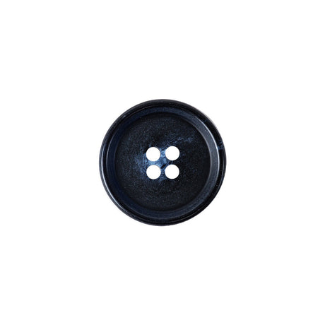 Italian Matte Navy Rimmed 4-Hole Button - 24L/15mm