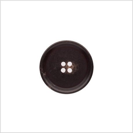 Italian Matte Brown Rimmed 4-Hole Button - 36L/23mm