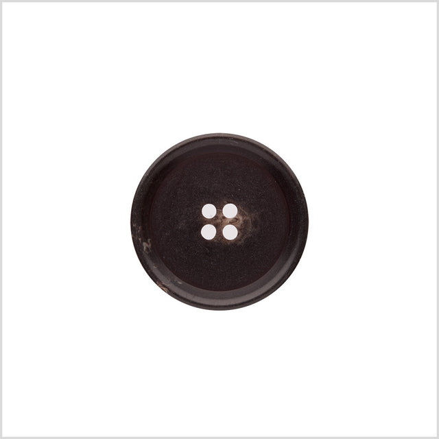 Italian Matte Brown Rimmed 4-Hole Button - 36L/23mm