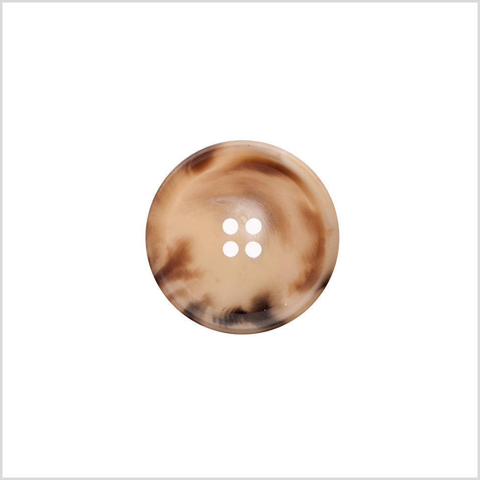 Italian Matte Light Brown Rimmed 4-Hole Button - 36L/23mm