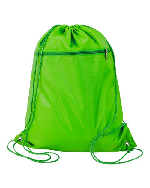 Q-Tees Polyester Cinchpack Drawstring Backpack