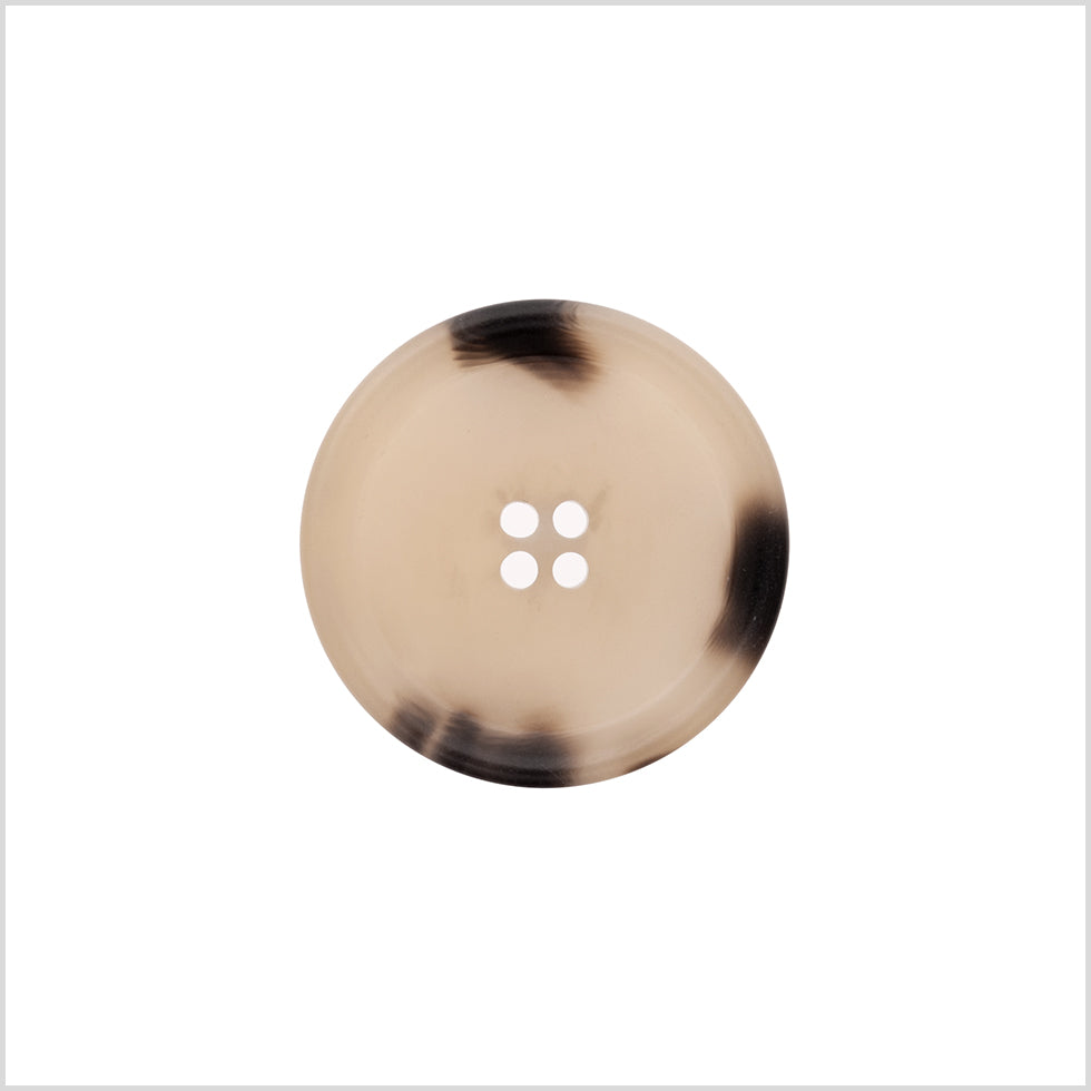 Italian Matte Beige Rimmed 4-Hole Button - 40L/25.5mm