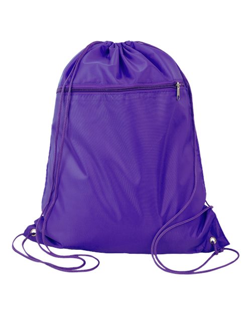 Q-Tees Polyester Cinchpack Drawstring Backpack