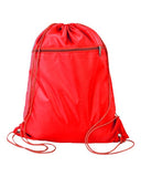 Q-Tees Polyester Cinchpack Drawstring Backpack
