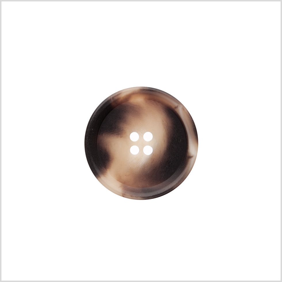 Italian Matte Beige/Brown Rimmed 4-Hole Button - 36L/23mm